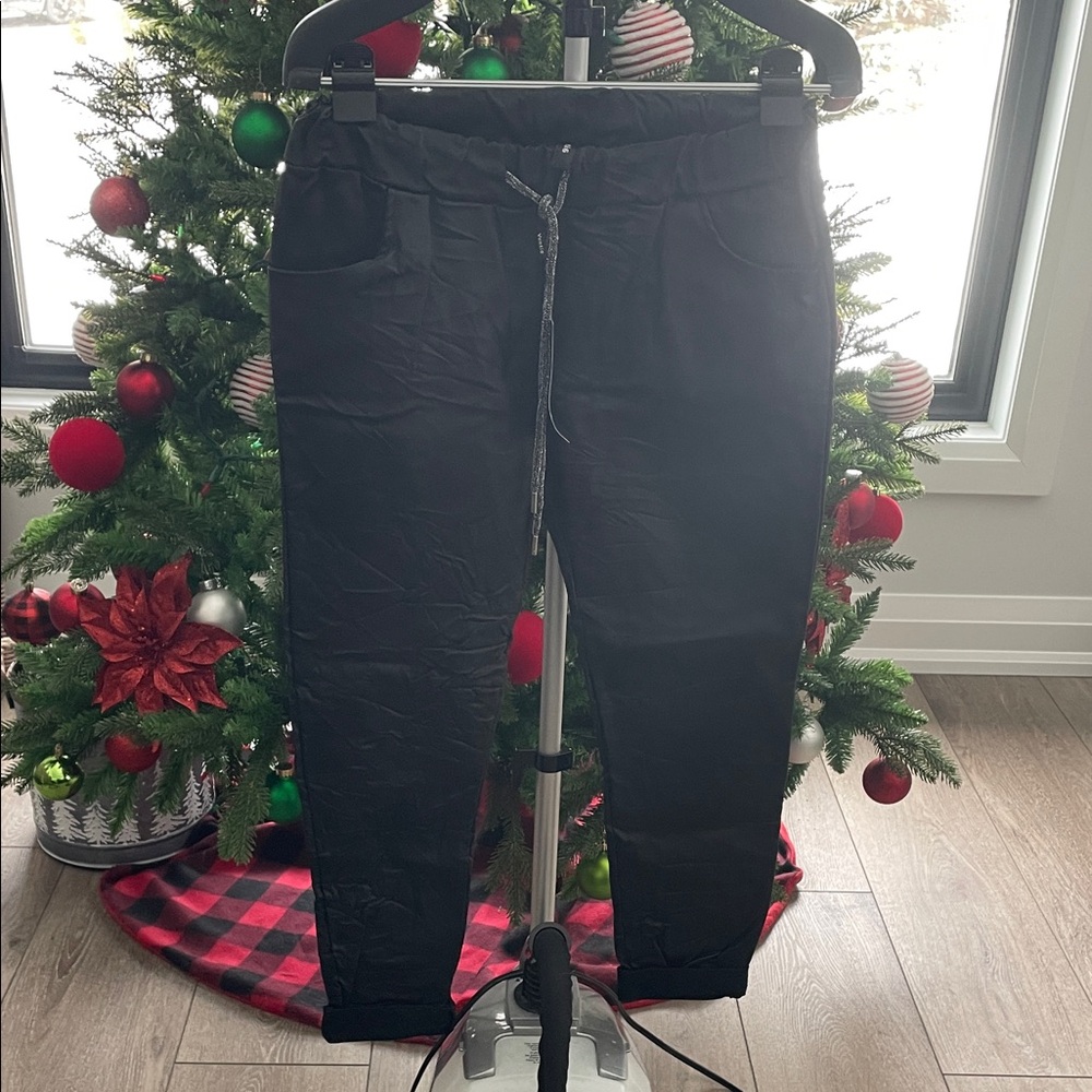 Black Jogger Pants with Drawstring